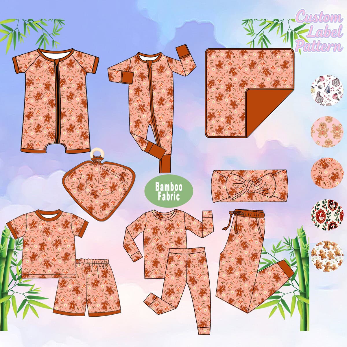 Soft and breathable baby bamboo pajamas in various colors, perfect for eco-conscious B2B wholesale retailers seeking sustainable infant apparel.